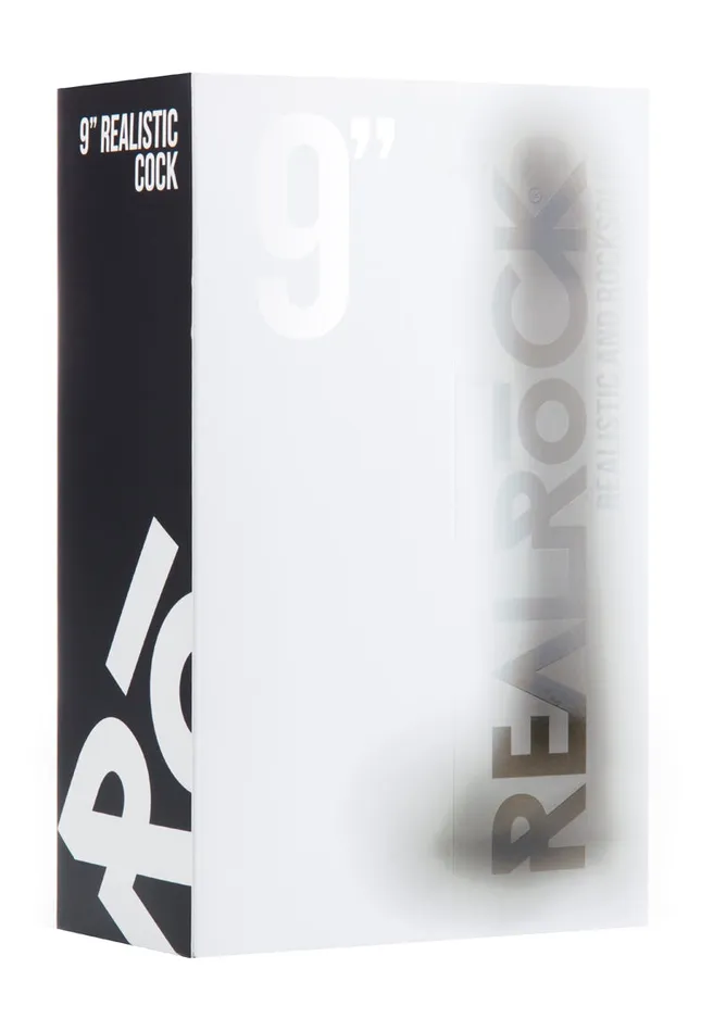 Realistic Cock 9 With Scrotum Black Shots RealRock Female Sex Toys