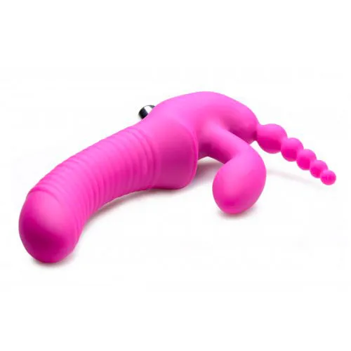 XR Brands Female Sex Toys Regal Rider Vibrating Silicone Strapless StrapOn Triple G Dildo XR Brands Female Sex Toys Regal Rider Vibrating Silicone Strapless StrapOn Triple G Dildo
