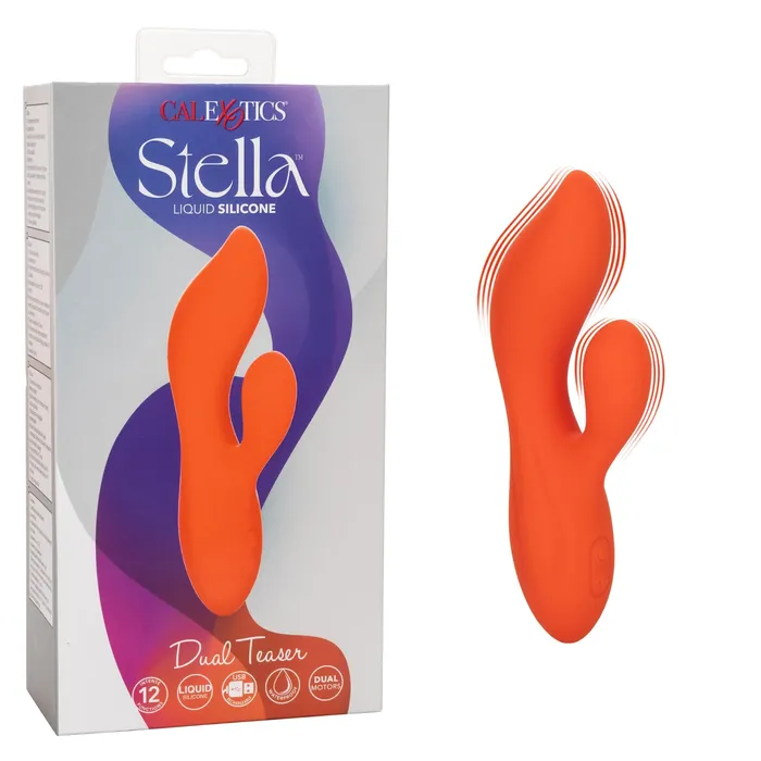 CalExotics Stella Liquid Silicone Dual Teaser Orange Female Sex Toys