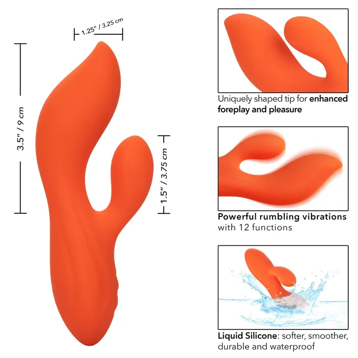 CalExotics Stella Liquid Silicone Dual Teaser Orange Female Sex Toys