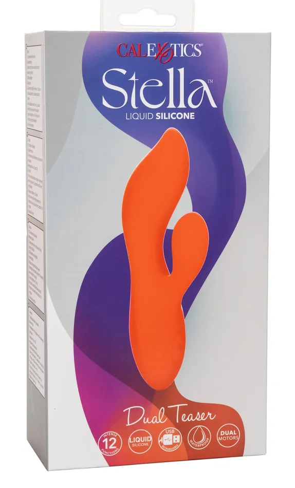 CalExotics Stella Liquid Silicone Dual Teaser Orange Female Sex Toys
