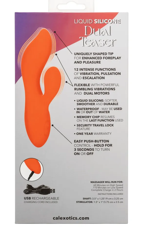 CalExotics Stella Liquid Silicone Dual Teaser Orange Female Sex Toys