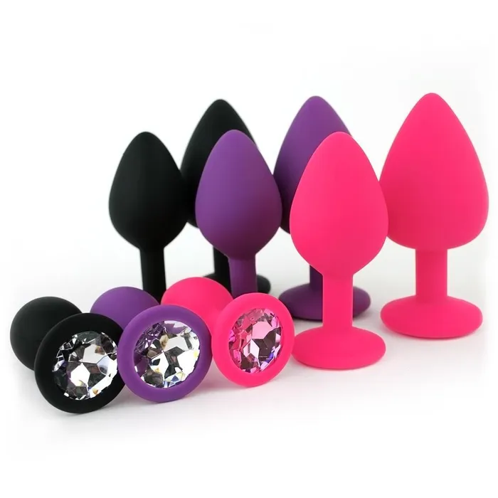 Dark Amour Anal Red Silicone Jeweled Anal Plug Available In 3 Sizes